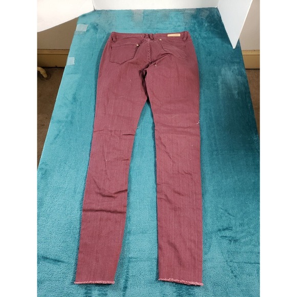 Soho Babe Jeans Sz 7 Womens Red Mid Rise Skinny Distressed Stretch Ladies NWT - Picture 12 of 14